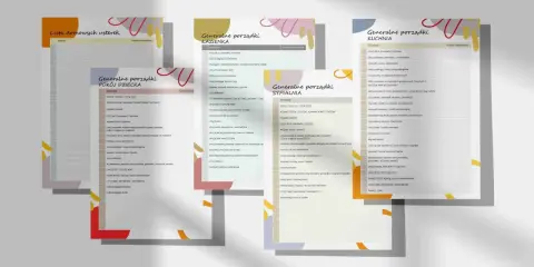 Lista domowych usterek z podziałem na pokoje: łazienka, kuchnia, pokój dziecka i sypialnia. Pomaga w organizacji porządków w domu.