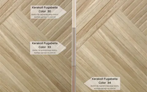 Płytki rektyfikowane co to znaczy? Zobacz przykłady kolorów fugi Kerakoll Fugabella 30, 33 i 34, dopasowanych do odcieni płytek.